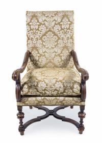A William and Mary Style Walnut Armchair — 19TH CENTURY