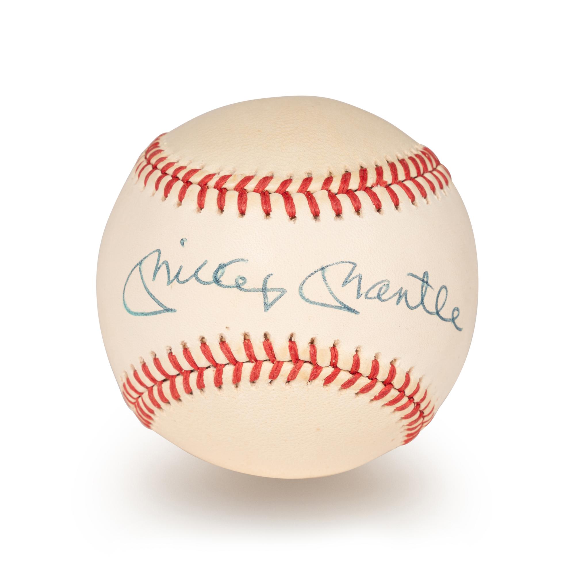 A Mickey Mantle Signed Autograph Baseball (Beckett Authentication Services Letter BAS Certified),