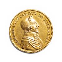 [EXONUMIA] A Gold 1634-Dated Commemorative Restrike Medallion Relating to Cardinal Richelieu