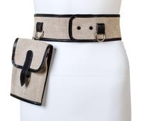 A Miss Dior Canvas Pouch Belt, 29" x 3".