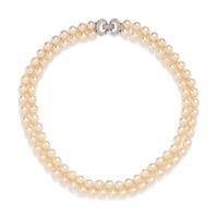 A White Gold, Diamond, and Cultured Pearl Necklace,