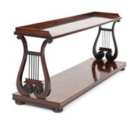 A Regency Mahogany and Gilt Metal Mounted Lyre-end Two Tier Shelf — 19TH/20TH CENTURY