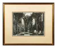Two Plates from Le Vedute di Roma ( Spaccato interno della Basilica di S. Paolo fuori delle Mura and Dieta...Villa Adriana )