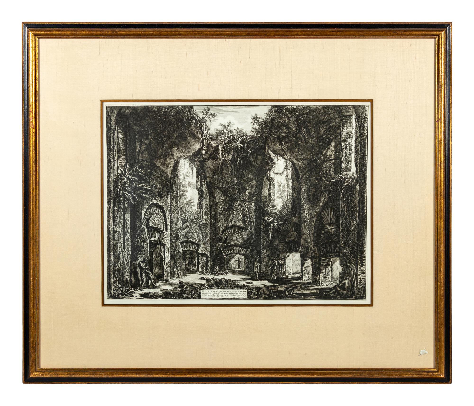 Two Plates from Le Vedute di Roma ( Spaccato interno della Basilica di S. Paolo fuori delle Mura and Dieta...Villa Adriana )