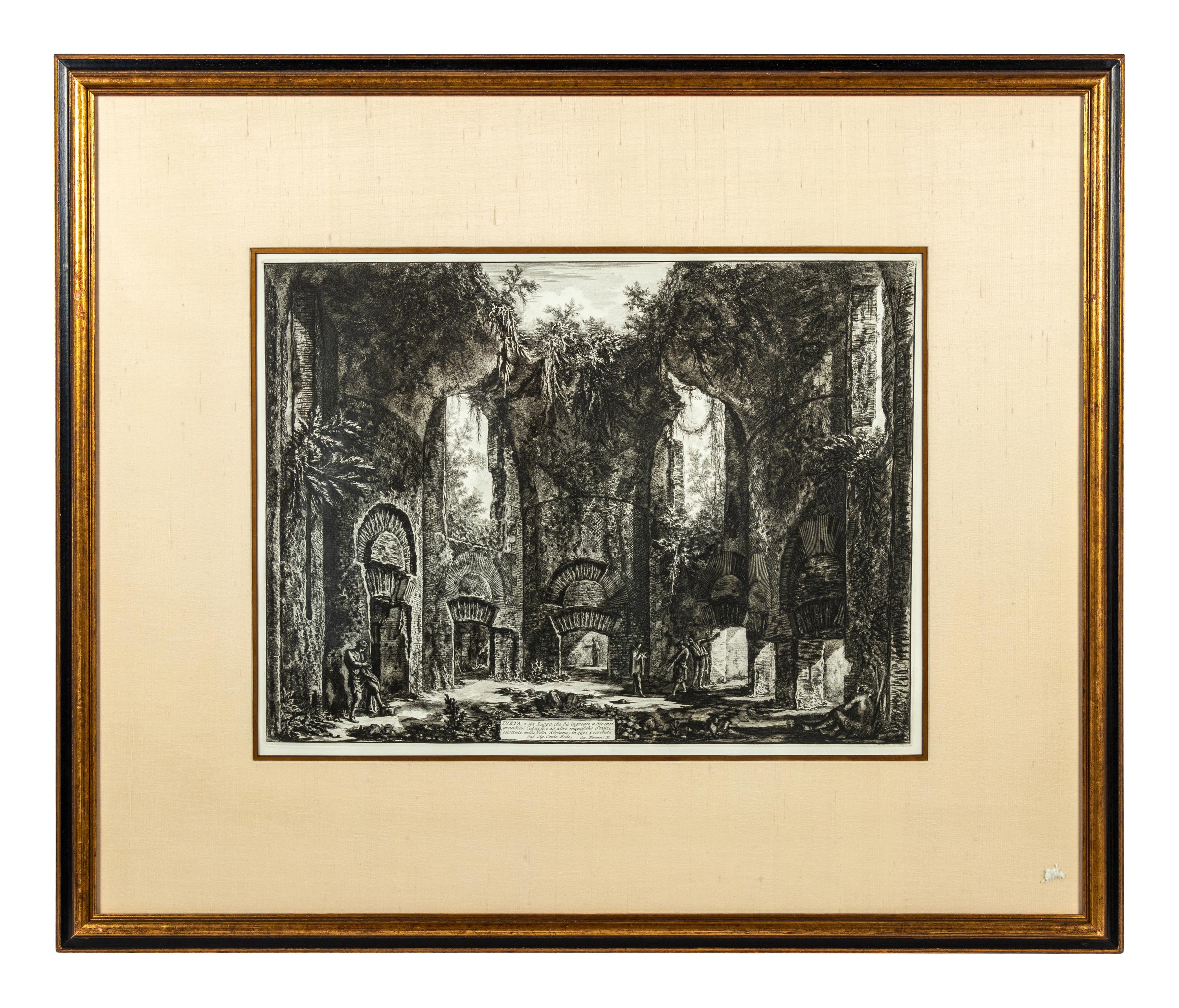 Two Plates from Le Vedute di Roma ( Spaccato interno della Basilica di S. Paolo fuori delle Mura and Dieta...Villa Adriana )