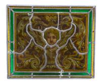 Four French Stained and Leaded Glass Panels Height of largest 21 1/8 x width 17 5/8 inches. — 19TH CENTURY