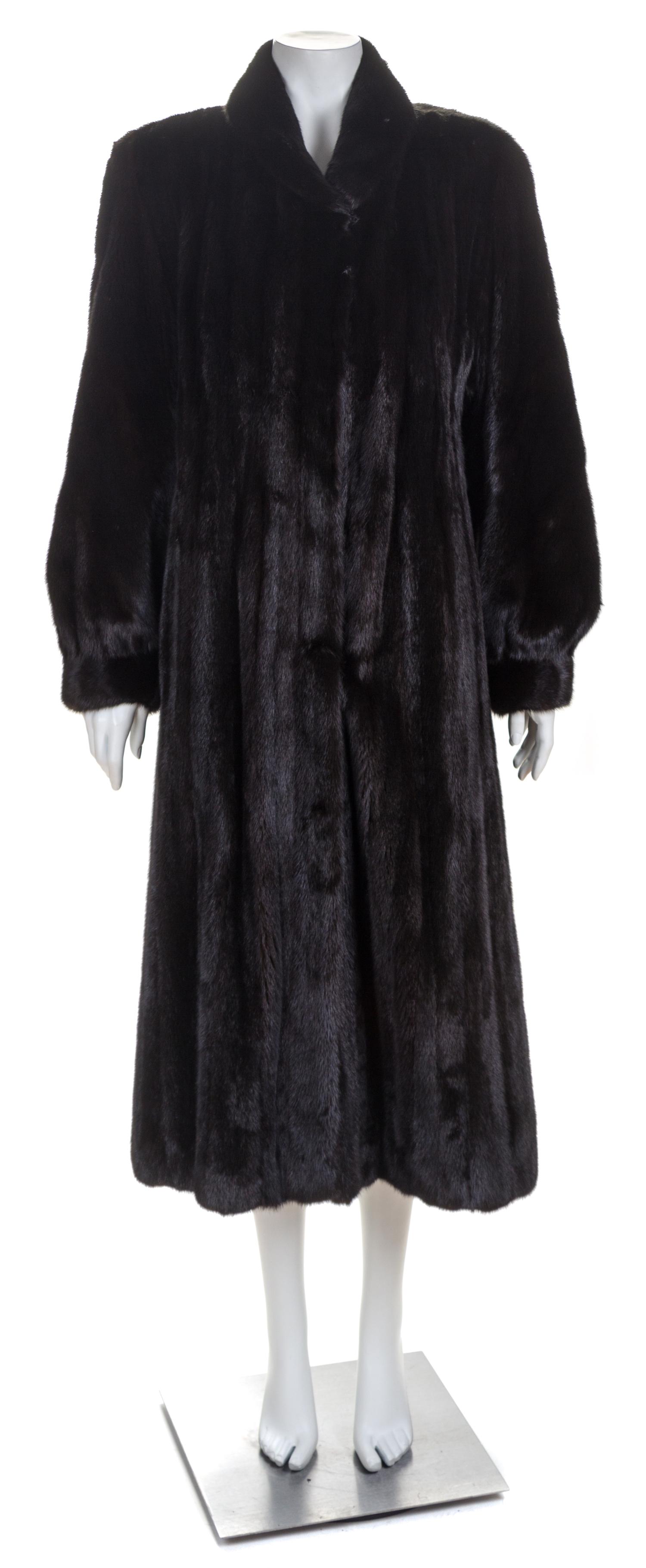 A Birger Christensen Dark Brown Mink Coat, No size.