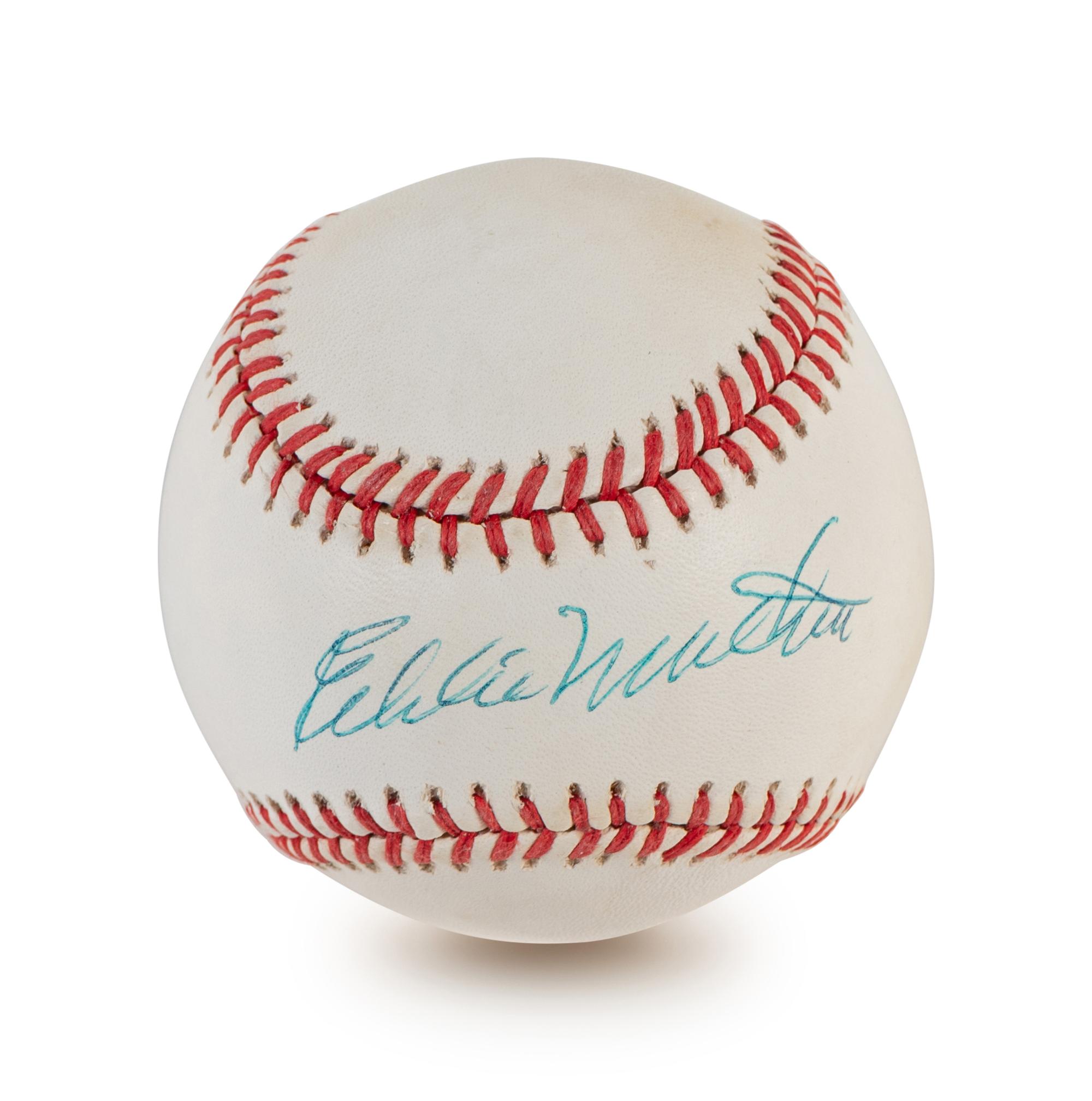 A Group of Four Milwaukee Braves Hall of Fame Signed Autograph Items Including Eddie Mathews and Warren Spahn (BAS Beckett Authentication Services Certified),