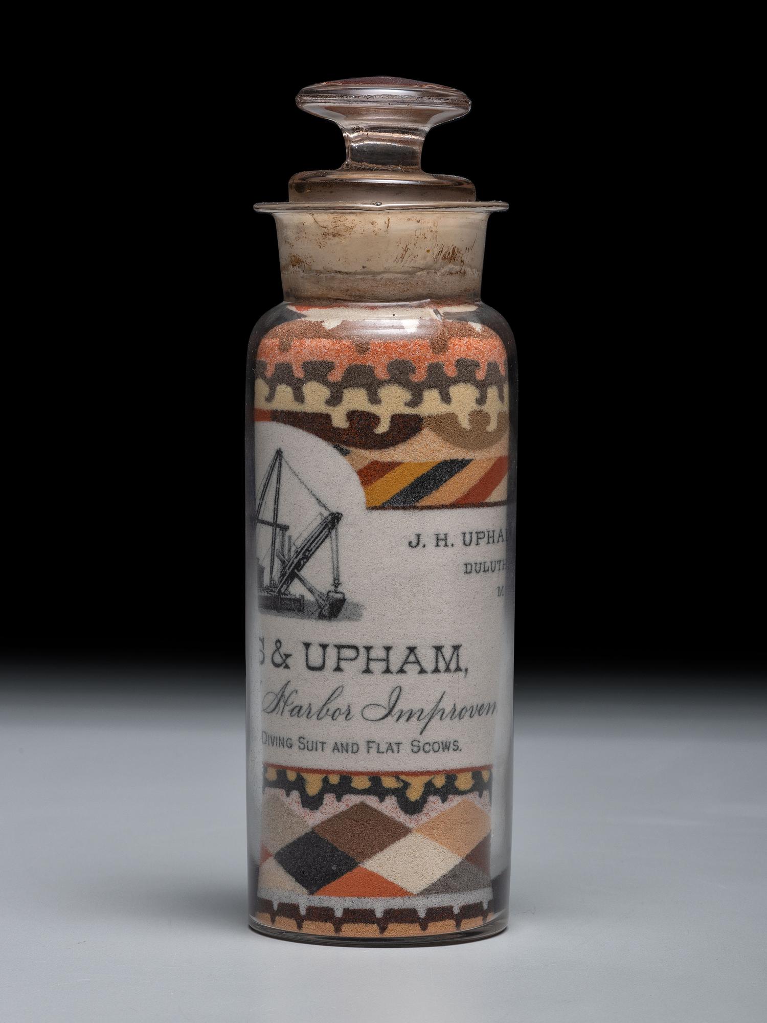 An Andrew Clemens (American, 1857-1894) Williams and Upham Contractors for River and Harbor Improvements Sand Bottle