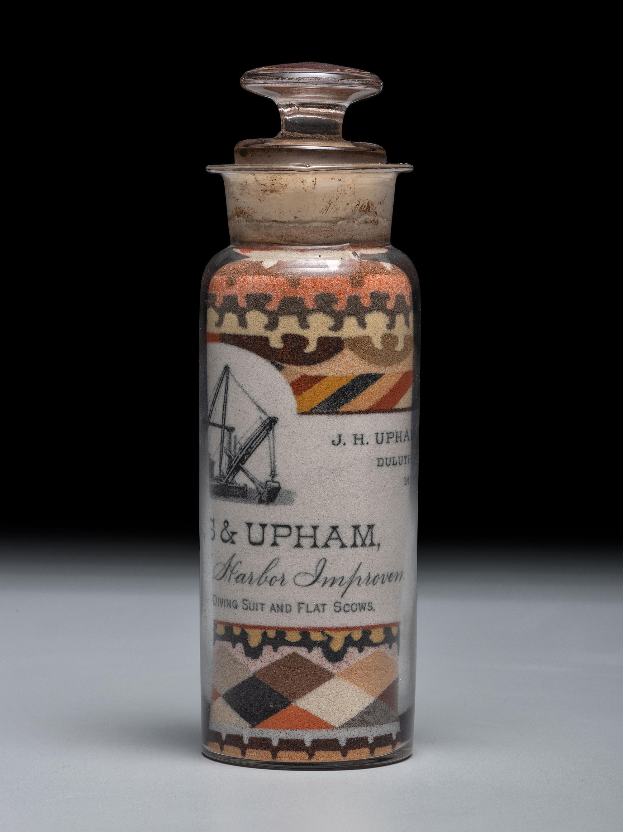 An Andrew Clemens (American, 1857-1894) Williams and Upham Contractors for River and Harbor Improvements Sand Bottle
