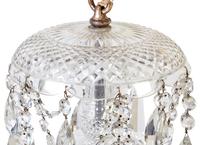 A Georgian Style Cased Glass Nine-Light Chandelier