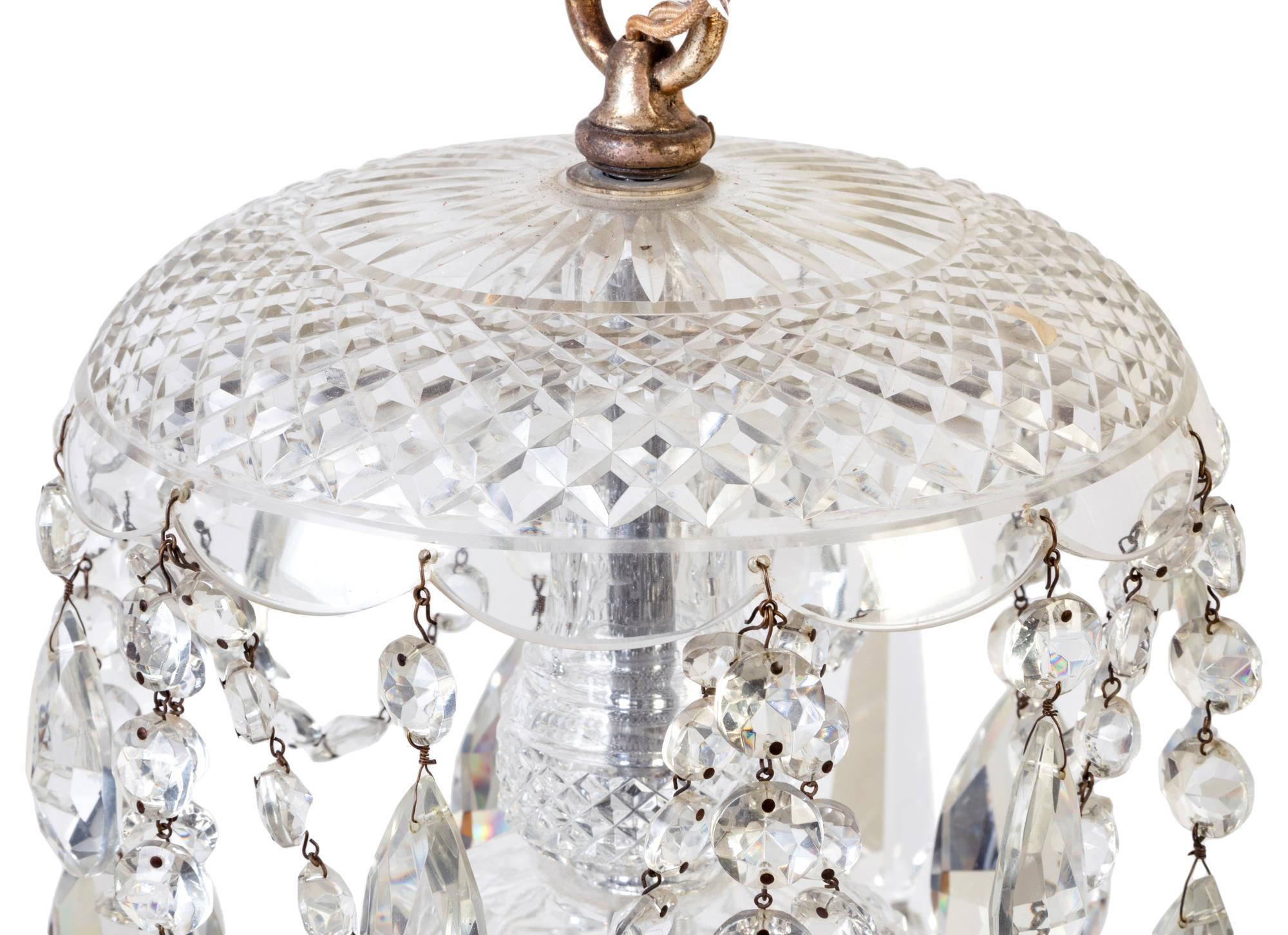 A Georgian Style Cased Glass Nine-Light Chandelier