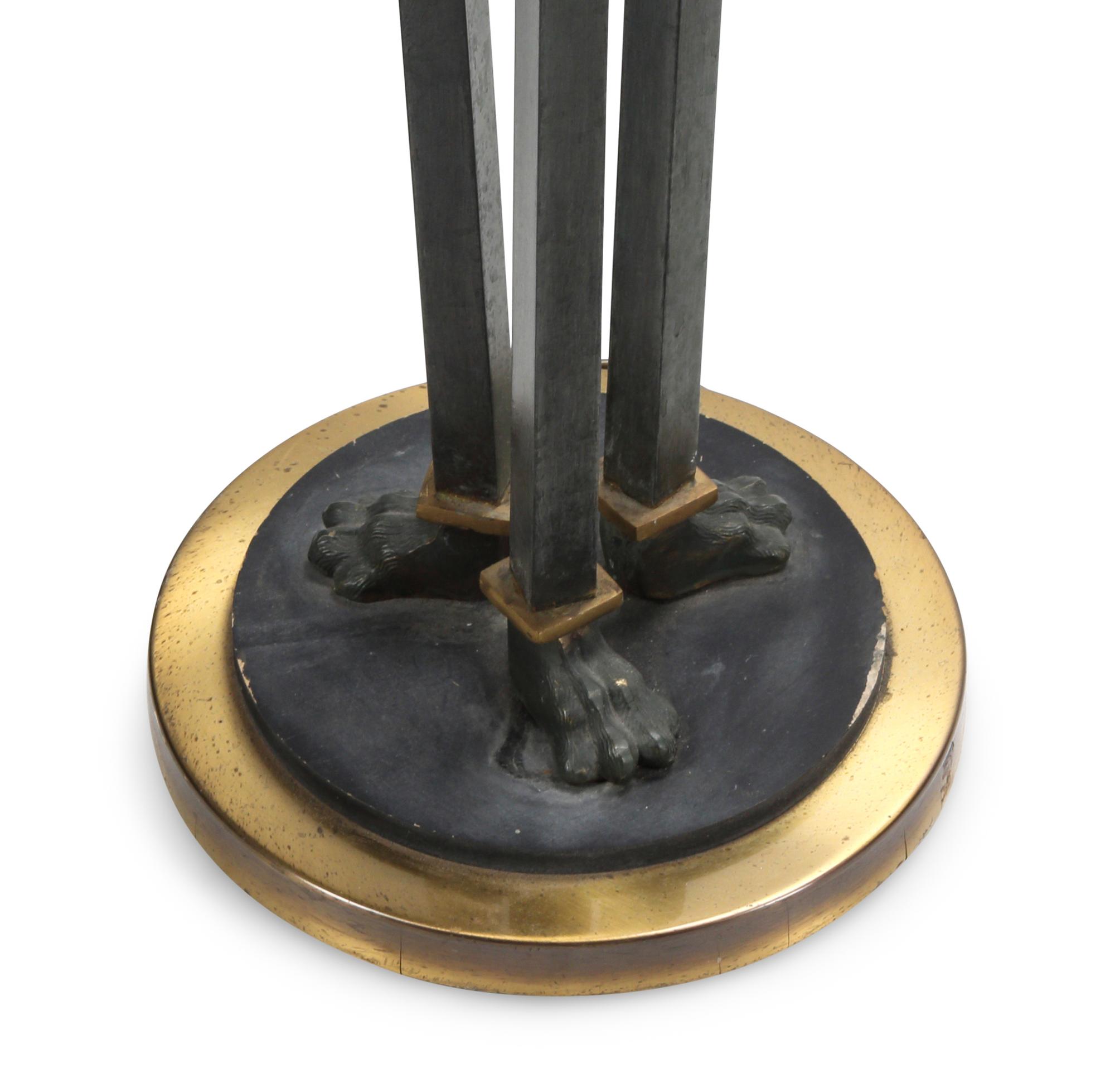 A Set of Four Neoclassical Style Patinated Brass Torchères