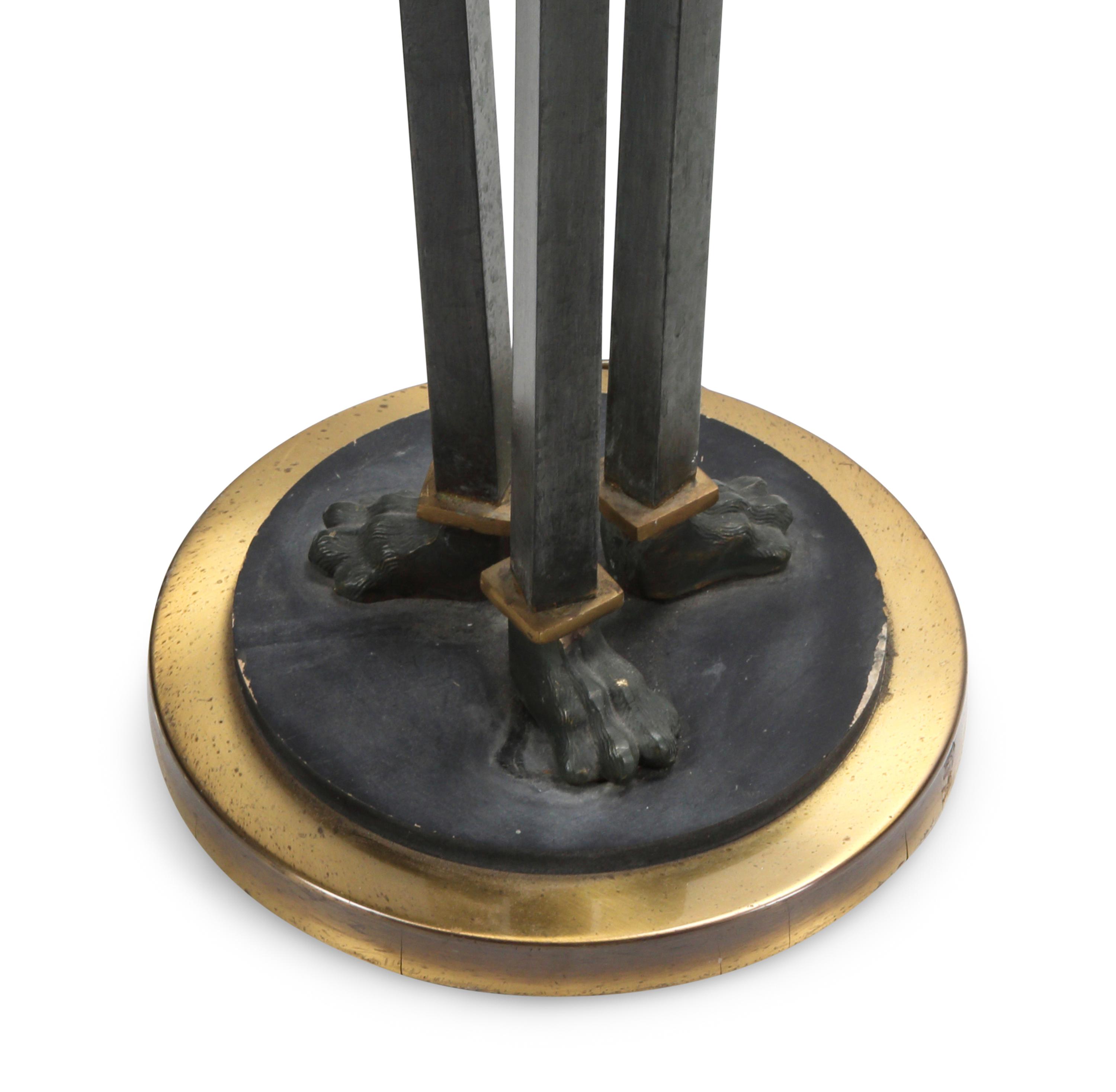 A Set of Four Neoclassical Style Patinated Brass Torchères