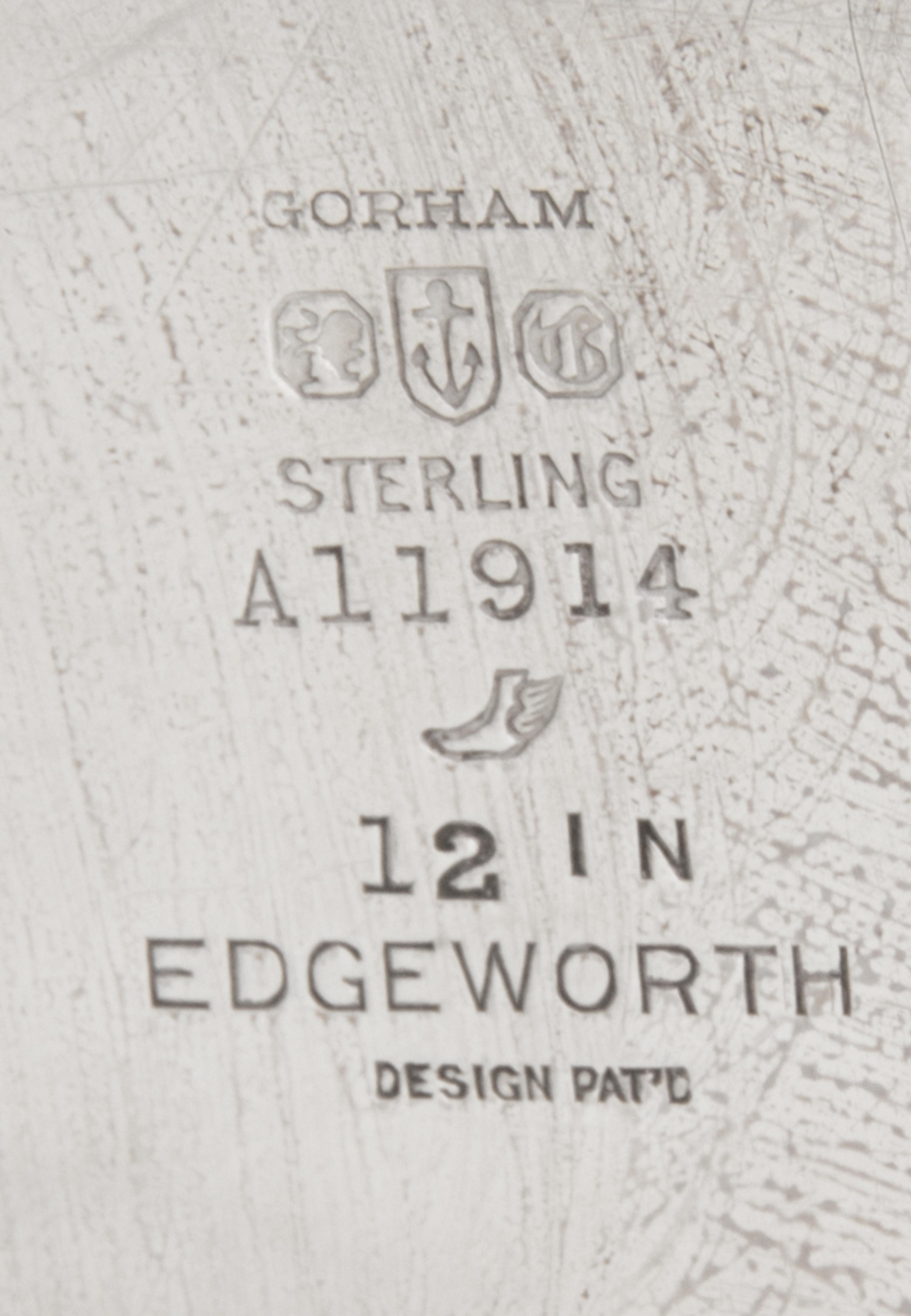 An American Silver Presentation Plate, Gorham Mfg. Co., Providence, RI, 1925, Edgeworth, the plate centered with an engraved inscriptio