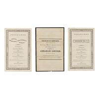 [LINCOLN FUNERAL]. A group of 3 funeral programs printed in Illinois, comprising: