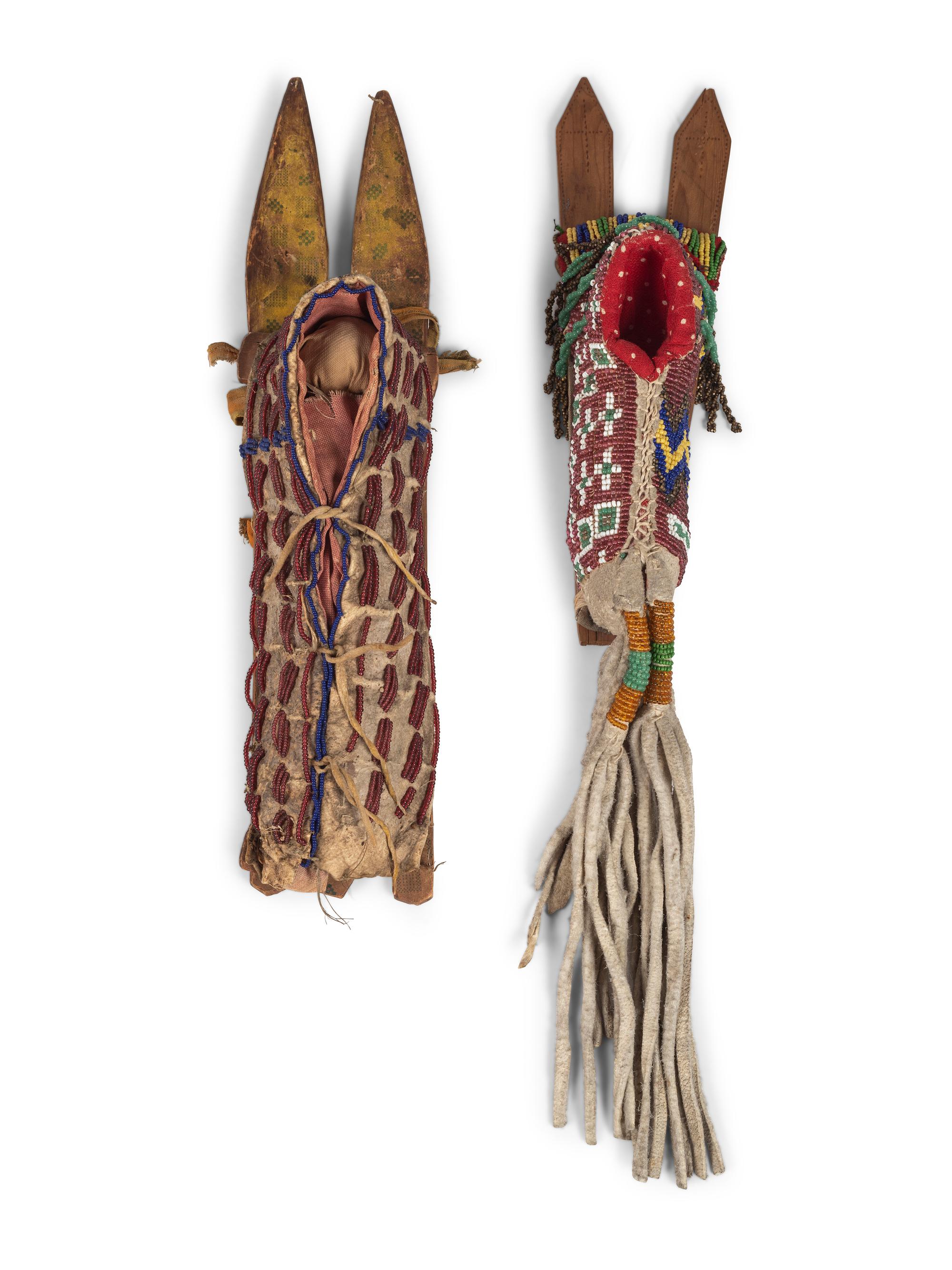 Kiowa Beaded Hide Toy Cradles