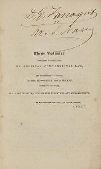 [Americana] [Farragut, David G.] Elliot, Jonathan. The American Diplomatic Code...