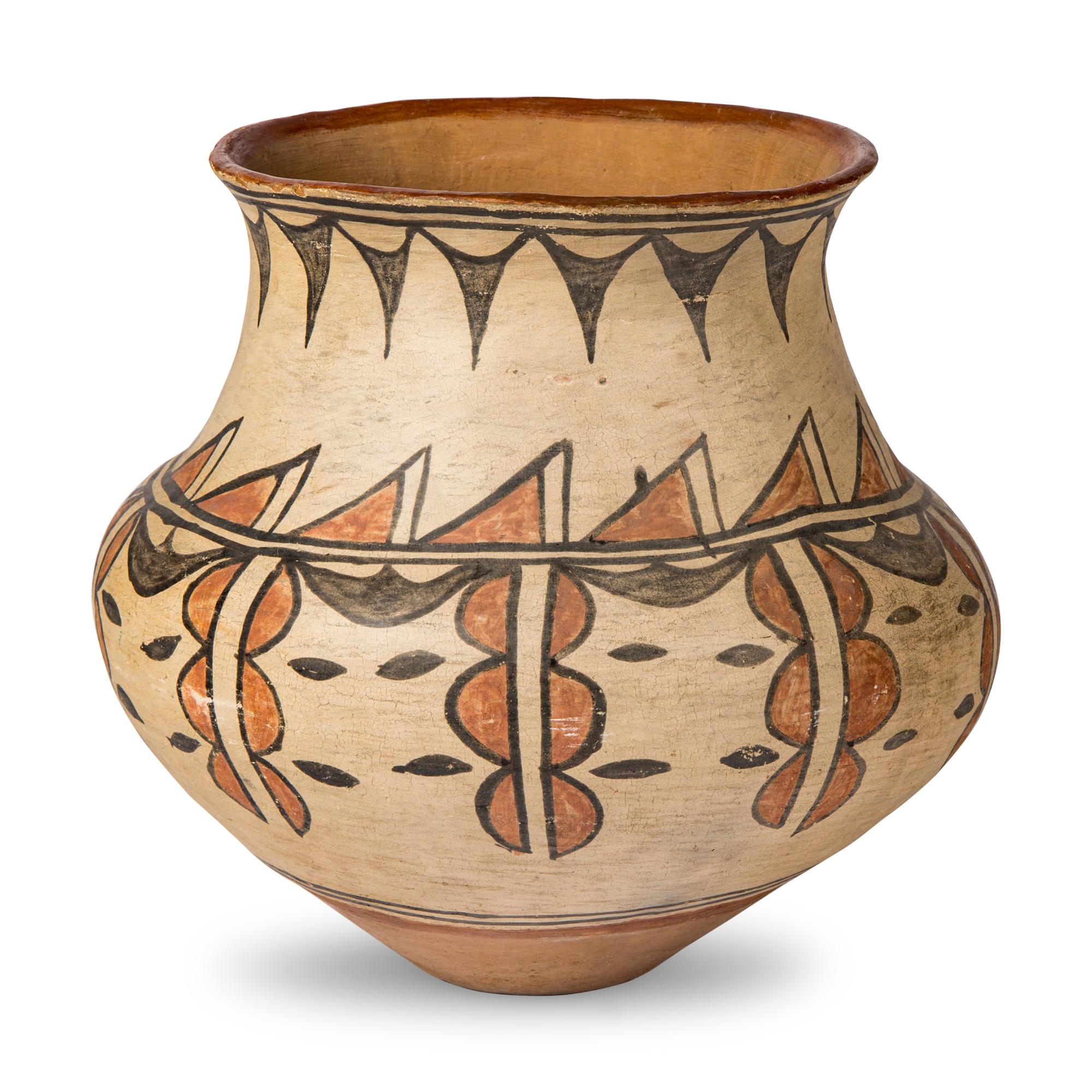 San Ildefonso Polychrome Pottery Jar