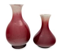Two Chinese Sang-de-Boeuf Glazed Porcelain Vases