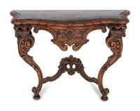 An Italian Baroque Style Console Table and Mirror