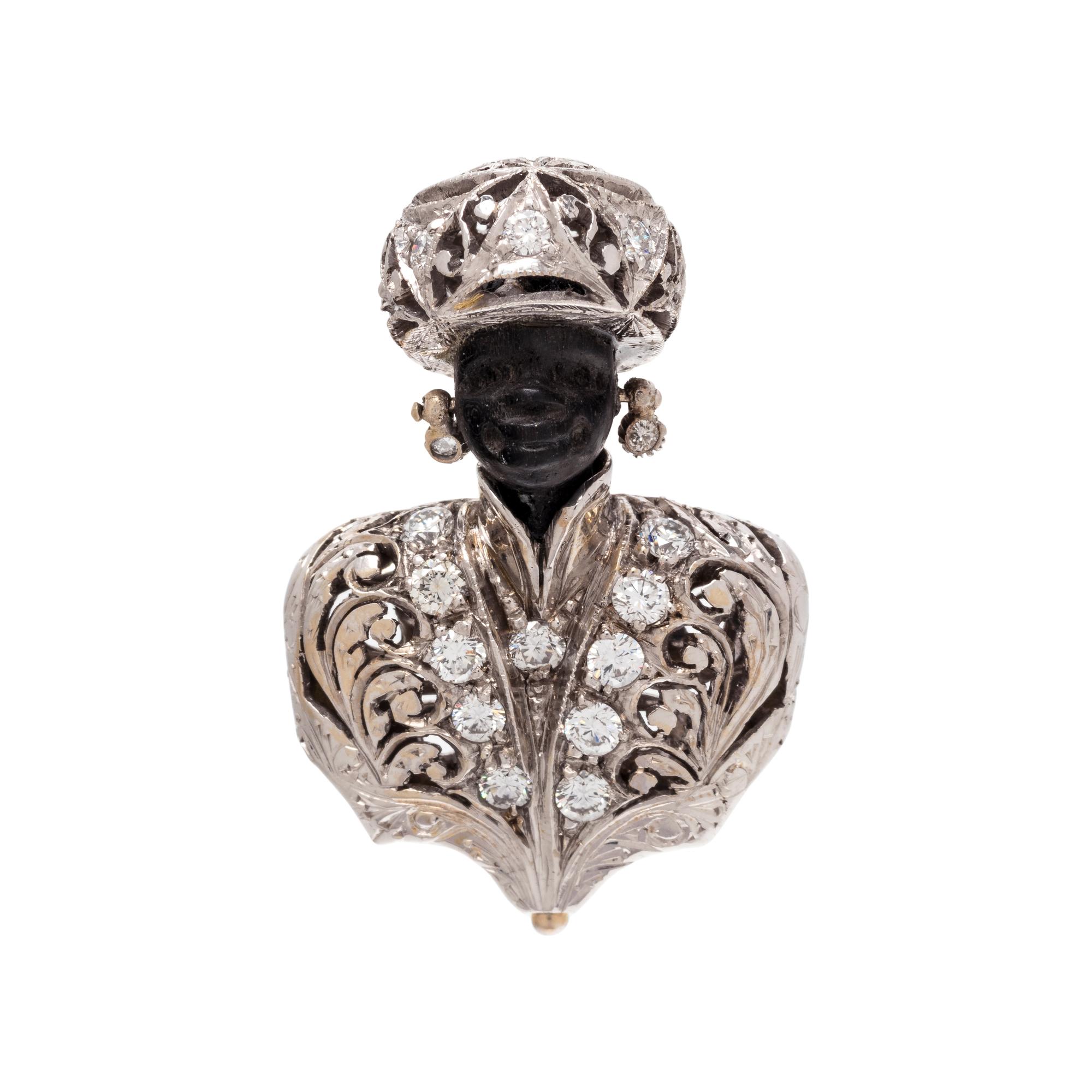 NARDI, WHITE GOLD AND DIAMOND BLACKAMOOR BROOCH
