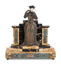 A Continental Bronze, Champlevé and Marble Figure