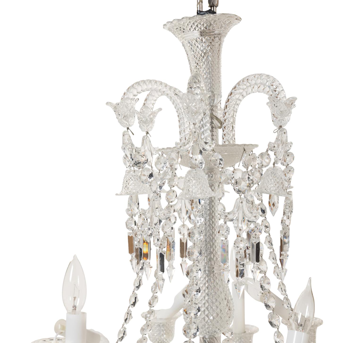 A Baccarat Molded Glass Twelve-Light Chandelier