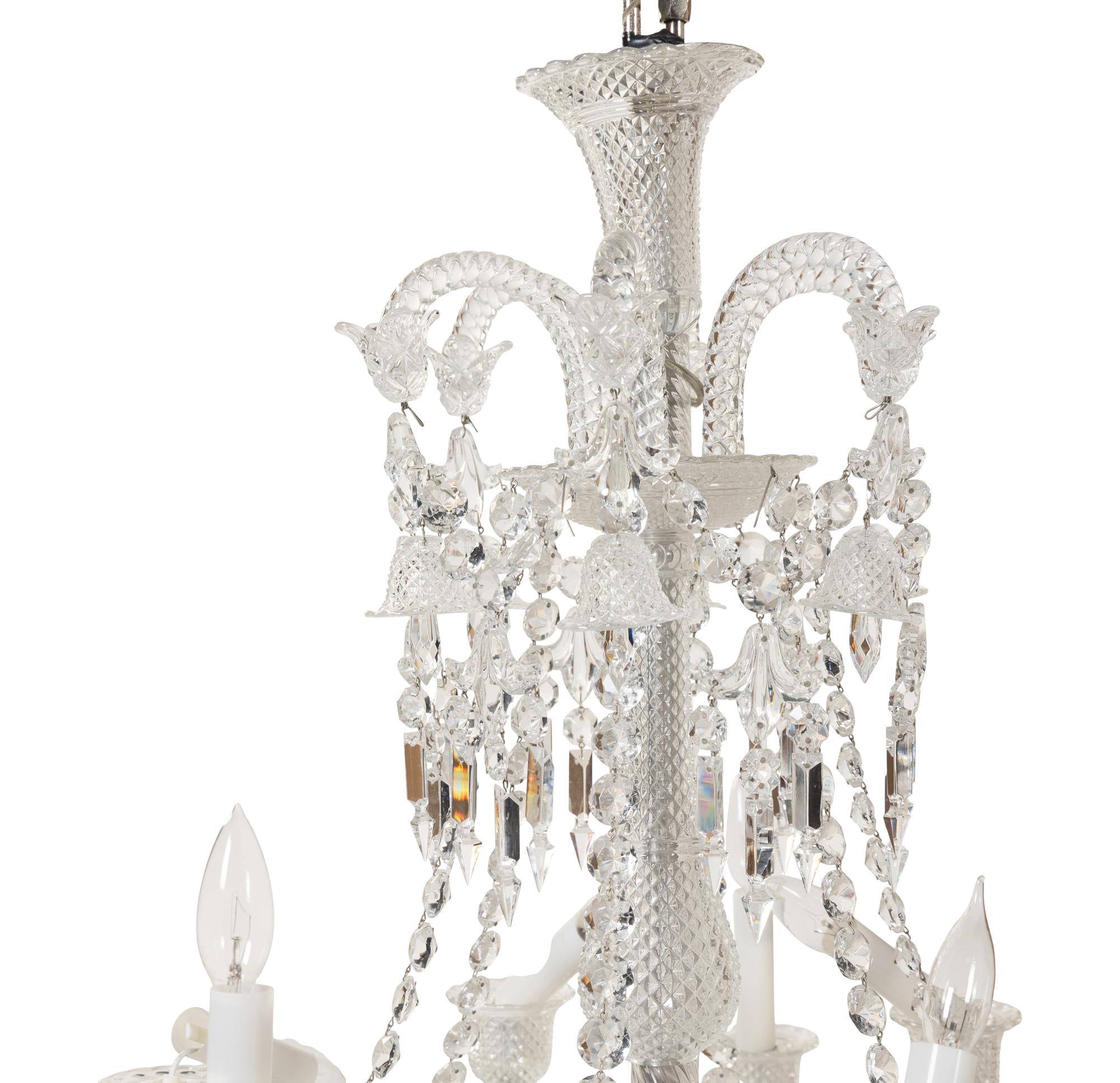 A Baccarat Molded Glass Twelve-Light Chandelier