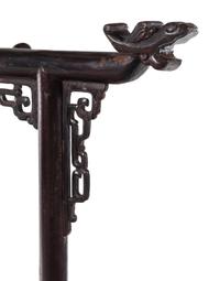 A Chinese Brown Lacquered Softwood Cloth Rack
