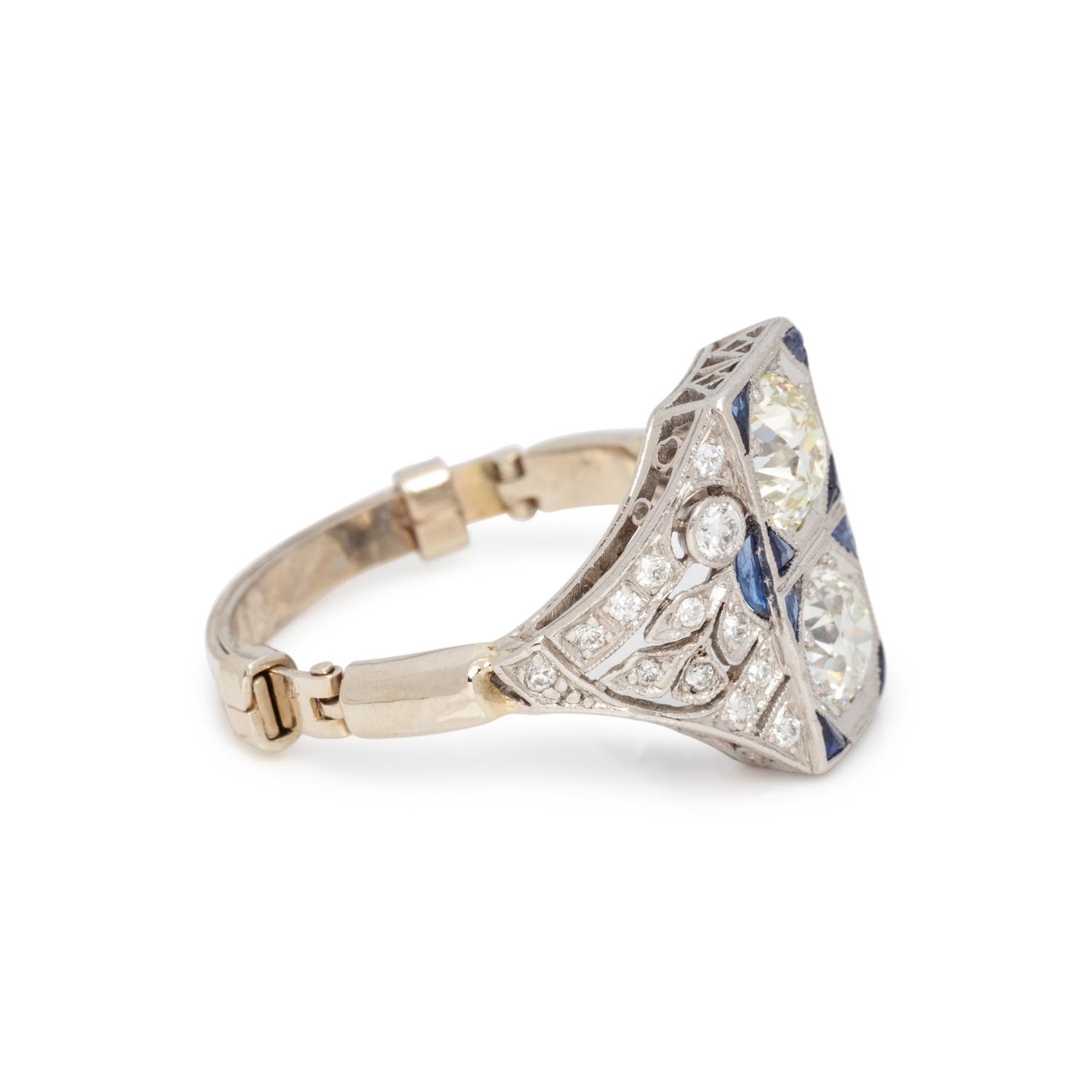 ANTIQUE, DIAMOND AND SAPPHIRE RING