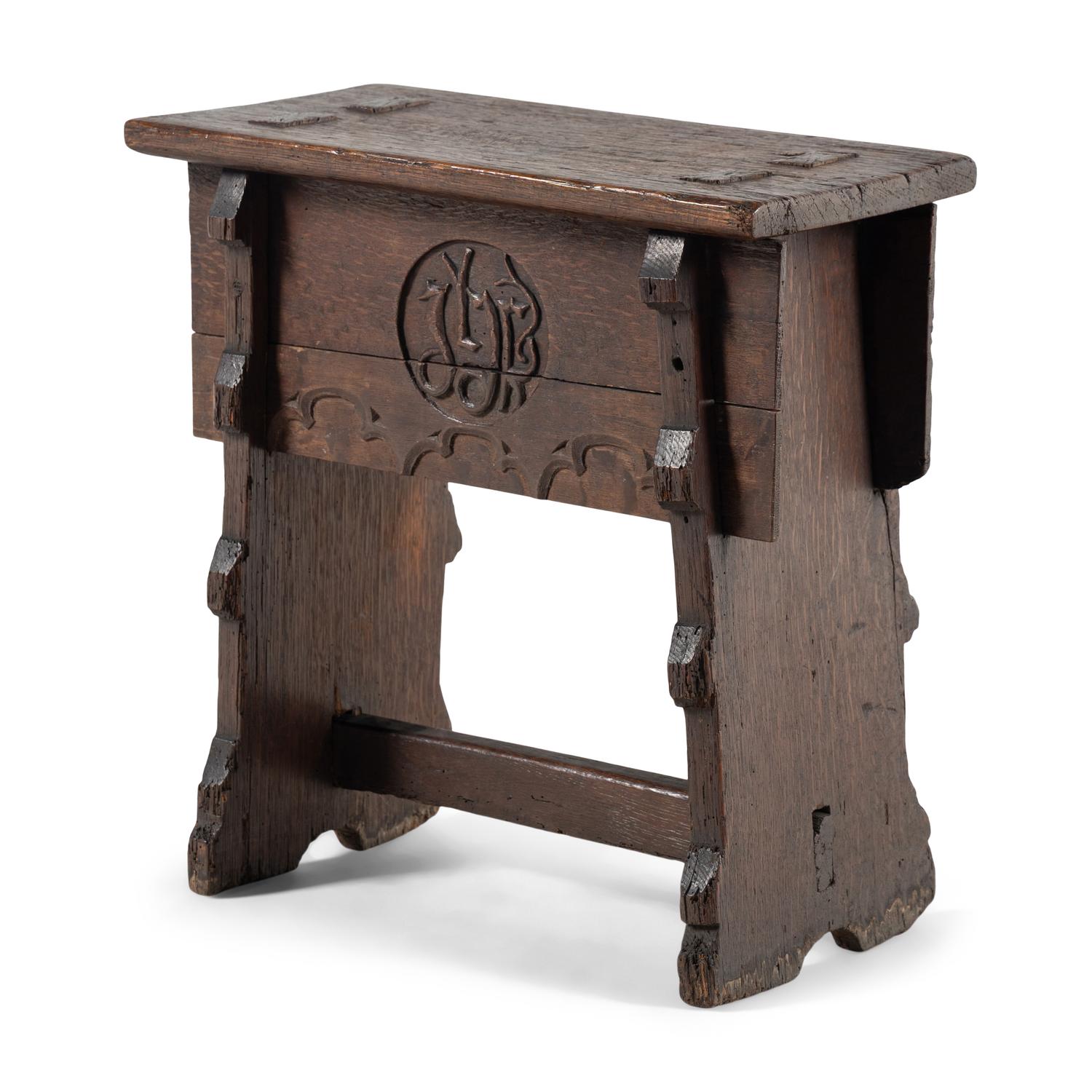 A Gothic Revival Oak Joint Stool