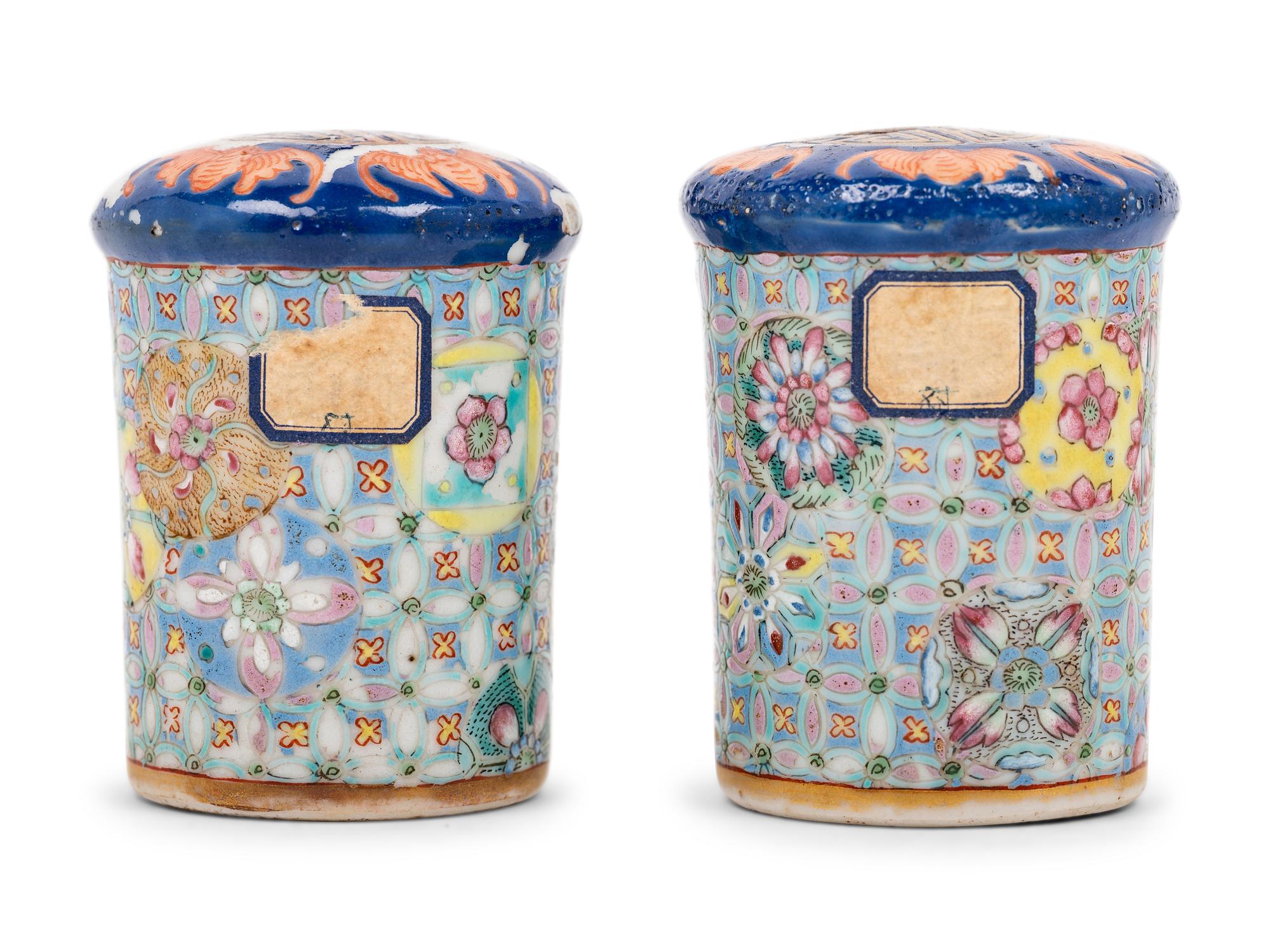 A Pair of Famille Rose Porcelain Scroll Ends