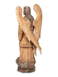 A Cast Plaster Winged Angel Sculpture