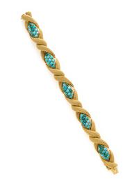 CARTIER, YELLOW GOLD AND TURQUOISE BRACELET