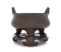 A Bronze Tripod Censer Height 5 3/4 x diameter 6 1/2 inches. — 18TH/19TH CENTURY