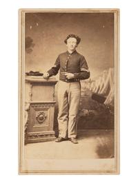 [AFRICAN AMERICANA - EARLY PHOTOGRAPHY]. BALL, James Presley (1825-1904), photographer. CDV of a Civil War soldier. Cincinnati, OH, ca 1864-1865.