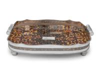 An English Silver-Plate and Faux Tortoise Shell Serving Tray