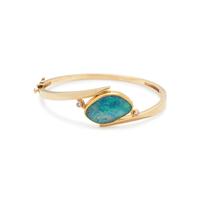 YELLOW GOLD AND OPAL BANGLE BRACELET