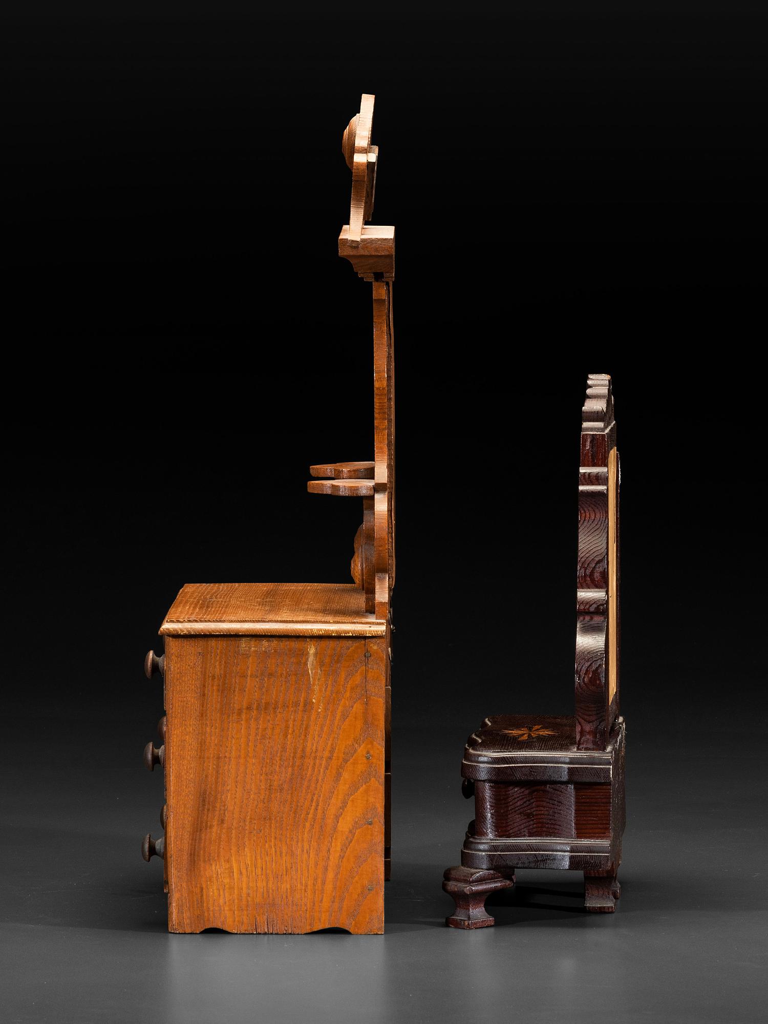 Five Miniature or Salesman Sample Pieces of Furniture
