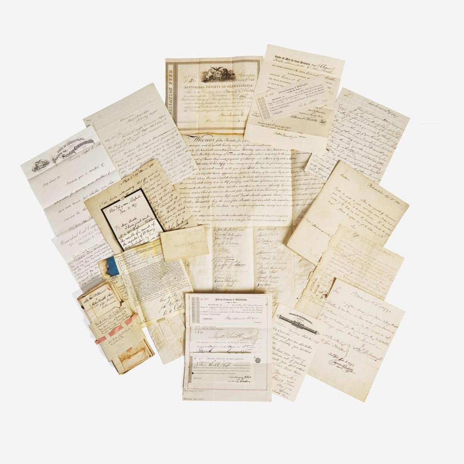 [Americana] [Biddle Family] Archive of Letters and Documents Related to the Biddle Family