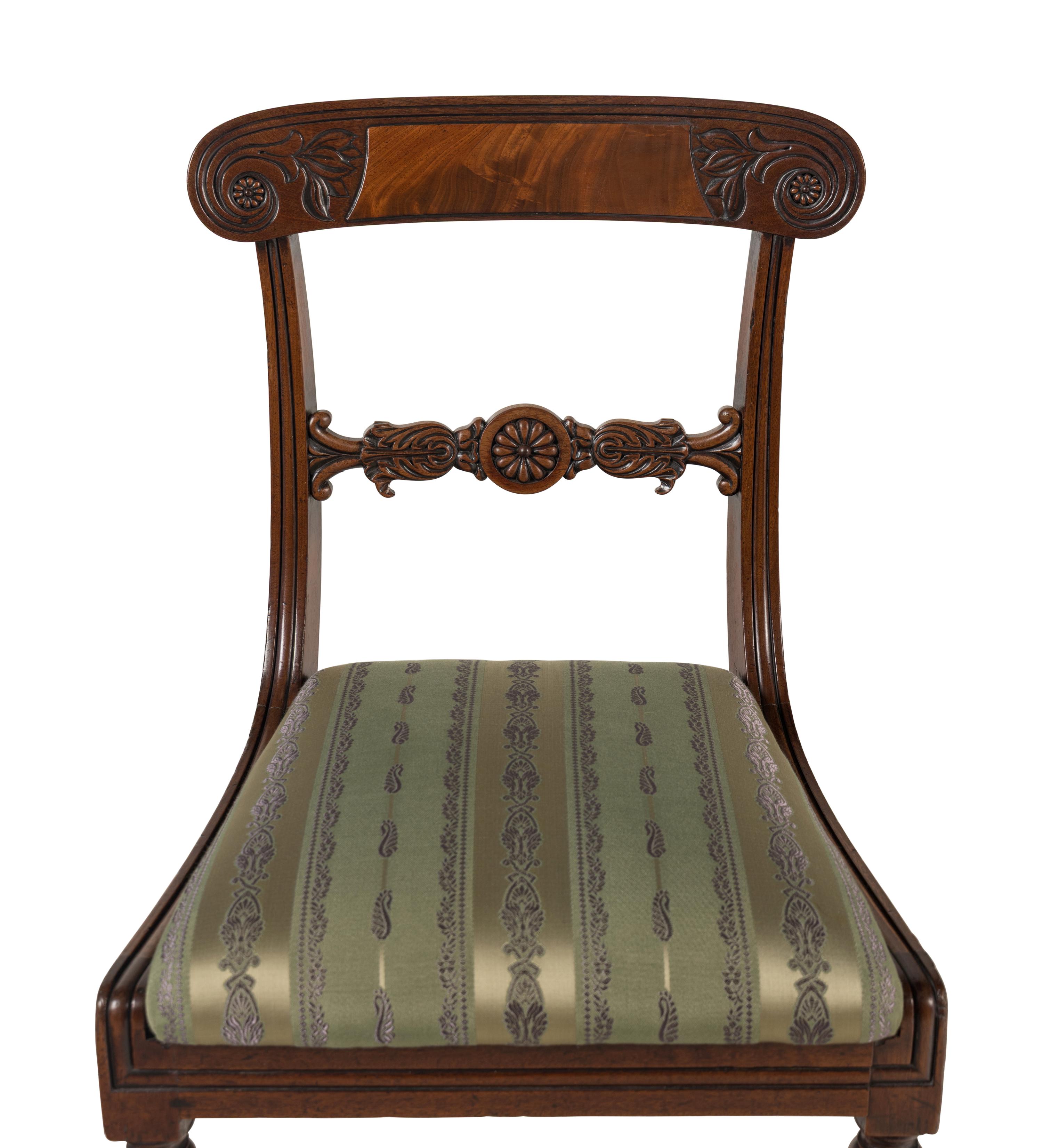 A Set of Ten Regency Mahogany Dining Chairs