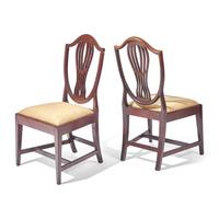 A Pair of Southern Federal Mahogany Shield-Back Side Chairs