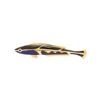 TIFFANY & CO., LAPIS LAZULI AND ONYX FISH BROOCH