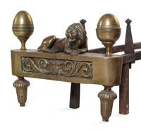 A Pair of Empire Style Gilt Metal Andirons