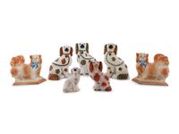 A Group of Fourteen Staffordshire Glazed Spaniels