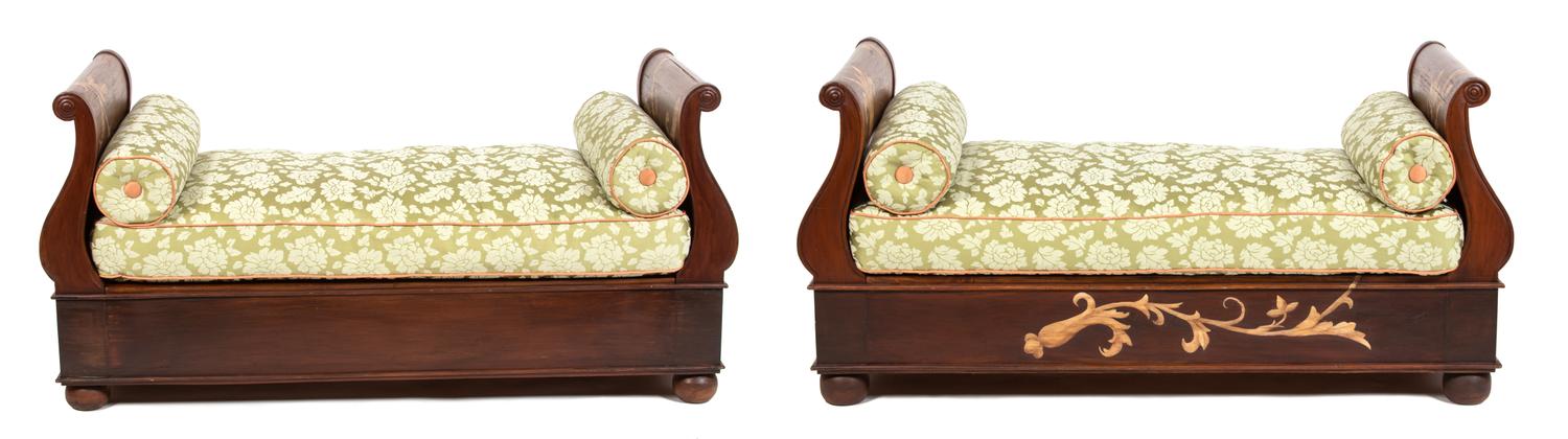 A Pair of French Provincial Painted Day Beds — 20TH CENTURY