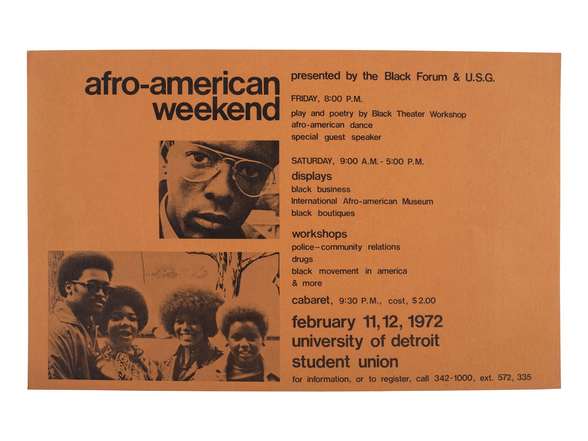 [CIVIL RIGHTS] 2 university posters for events involving Black activism and Anti-Vietnam War efforts