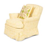 A Yellow Cotton-Slip Covered Club Chair