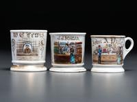Three Porcelain Occupational Shaving Mugs